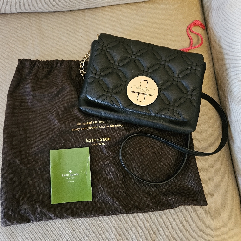 Kate Spade Black Crossbody Bag with Gold Accents
